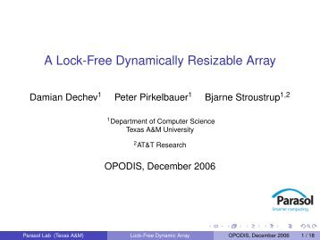 A Lock-Free Dynamically Resizable Array - Parasol Laboratory ...