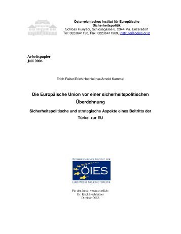 Die EuropÃ¤ische Union vor einer sicherheitspolitischen ... - AIES