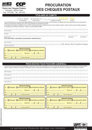 PROCURATION DES CHEQUES POSTAUX - OPT