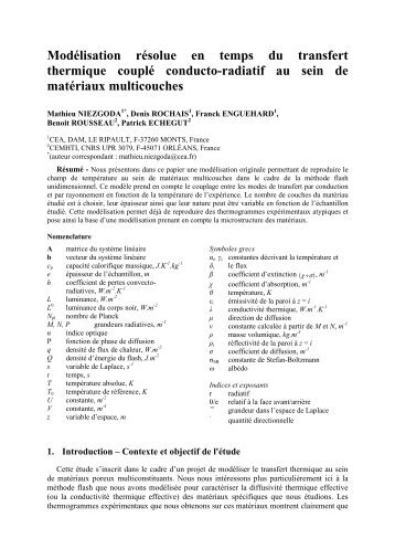 ModÃƒÂ©lisation du transfert thermique couplÃƒÂ© conducto-radiatif au sein ...