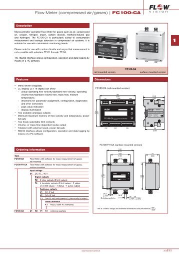 Flow Meter (compressed air/gases) | FC100-CA ... - FlowVision GmbH