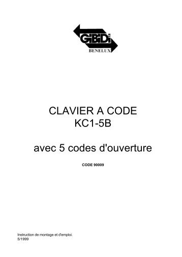CLAVIER A CODE KC1-5B avec 5 codes d'ouverture - GiBiDi