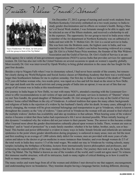 Summer 2013 Alumni Newsletter - Oldenburg Academy