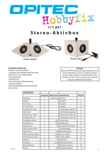 Stereo-Aktivbox - Opitec.com