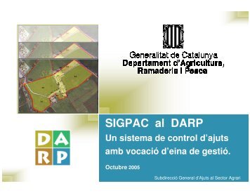 SIGPAC al DARP, un sistema de control d'ajuts amb ... - RuralCat