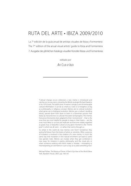 RUTA DEL ARTE IBIZA 2009/10 - ArtTransfer