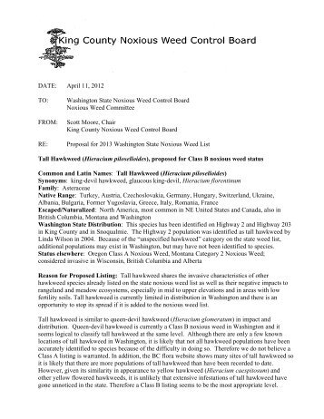Read the proposal here. - Washington State Noxious Weed Control ...