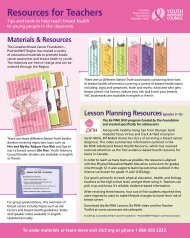 Resources for Teachers PDF - Canadian Breast Cancer Foundation