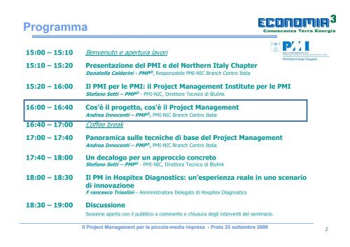 Il Project Management per la piccola-media impresa ... - PMI-NIC