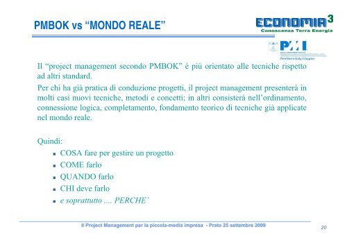 Il Project Management per la piccola-media impresa ... - PMI-NIC