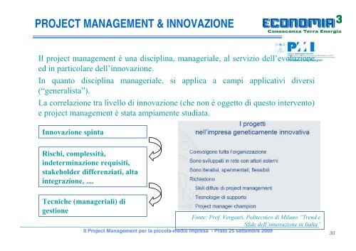 Il Project Management per la piccola-media impresa ... - PMI-NIC
