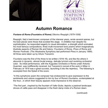 Autumn Romance - Wisconsin Philharmonic