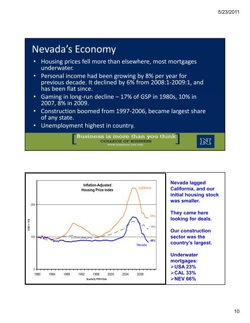 Recovering from the Great Recession in the U.S. and Nevada