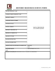 HISTORIC RESOURCES SURVEY FORM