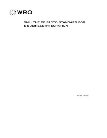 XML: THE DE FACTO STANDARD FOR E-BUSINESS ... - Attachmate