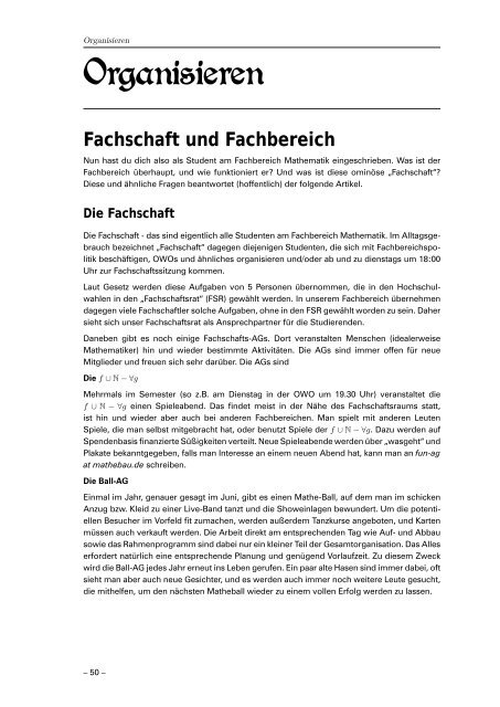 oiss07 - Fachbereich Mathematik - Technische UniversitÃ¤t Darmstadt