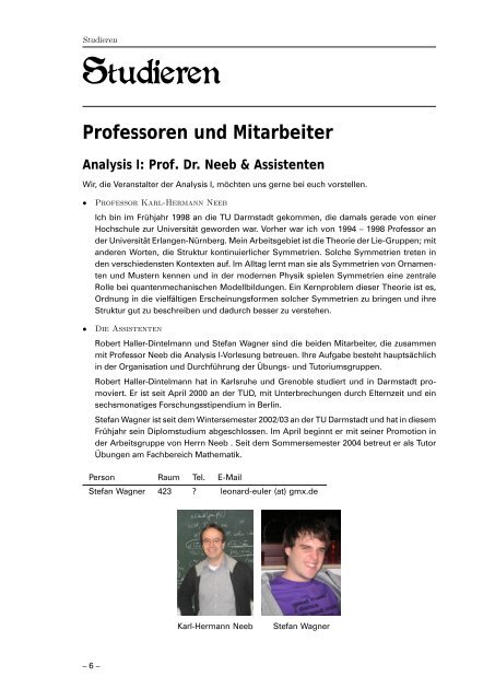 oiss07 - Fachbereich Mathematik - Technische UniversitÃ¤t Darmstadt