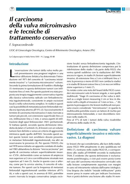 Il carcinoma della vulva microinvasivo e le tecniche di trattamento ...