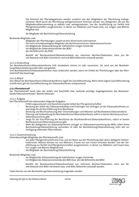 Satzung des KjG Diözesanverbands Mainz - KjG Mainz