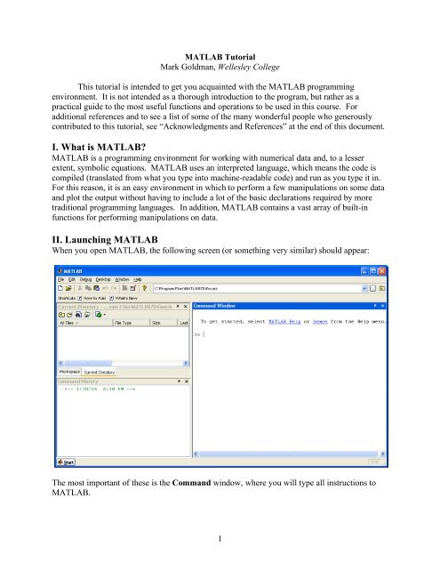 I What Is Matlab Ii Launching Matlab