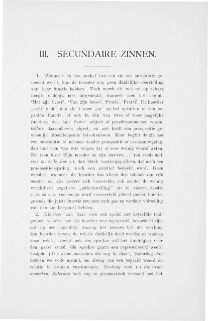 III. SECUNDAIRE ZINNEN.
