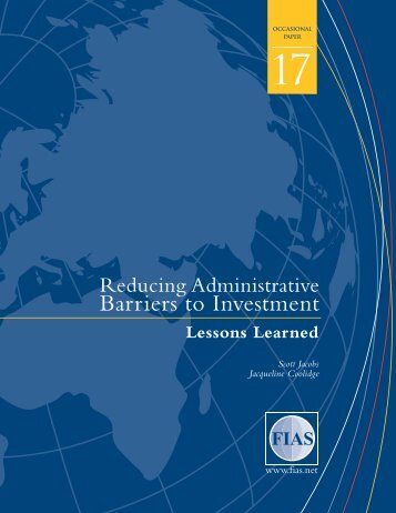 Reducing Administrative Barriers to Investment - Investment Climate
