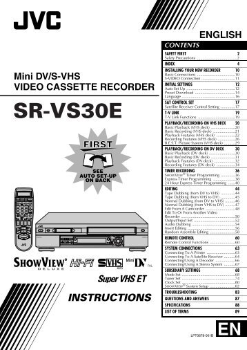 ENGLISH Mini DV/S-VHS VIDEO CASSETTE RECORDER - info
