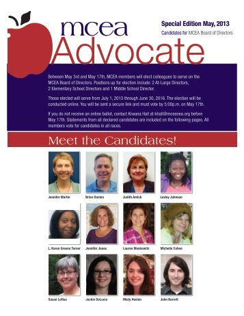 The Advocate Election issue - MCEA | Montgomery County ...