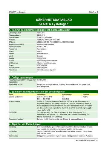 SÃƒÂ¤kerhetsdatablad (MSDS) (355.8 KB - pdf) - Jula