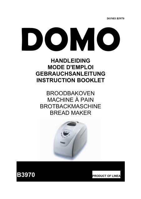 Domo B3970 - Machine à pain