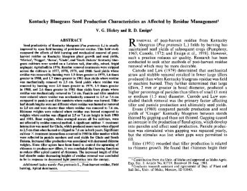 Kentucky Bluegrass Seed Production Characteristics as Affected by ...