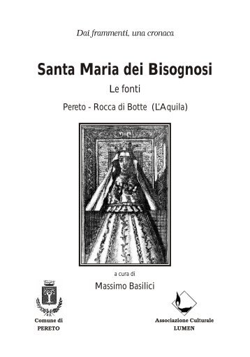 Santa Maria dei Bisognosi, le fonti - Pereto