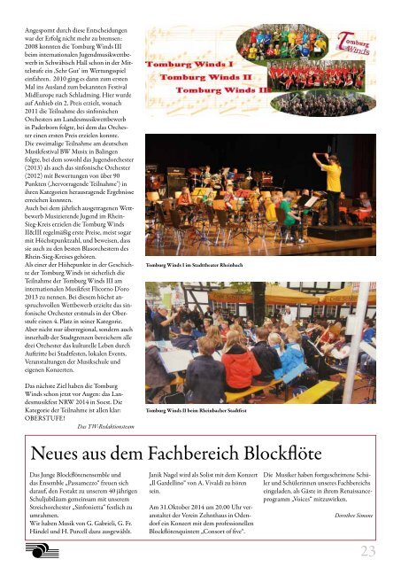 11.00 Uhr Jubiläumskonzert 13.00 Uhr Musikschulfest - Musikschule