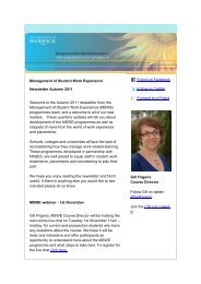 Management of Student Work Experience Newsletter ... - Nases