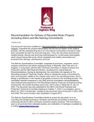 Recommendation for Delivery of Recorded Music Projects - Grammy