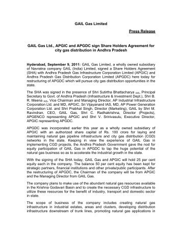 GAIL Gas Limited Press Release GAIL Gas Ltd ... - GAIL (India)