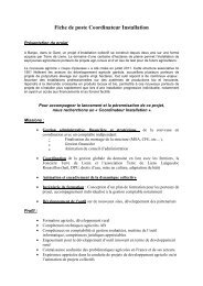 Fiche de poste Coordinateur Installation - Agriculture paysanne