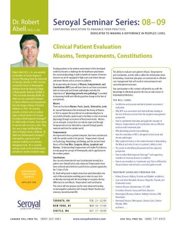 Clinical Patient Evaluation: Miasms, Temperaments, Constitutions