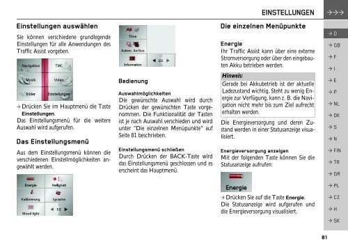 Bedienungsanleitung - mobilenavigation.mybecker.com - Harman ...