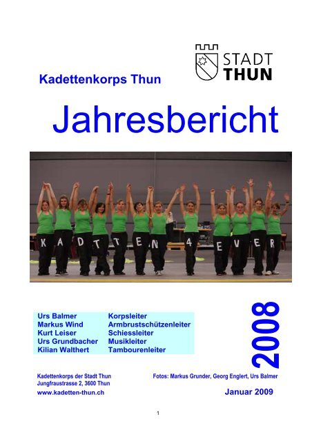 Jahresbericht 2008 - bei den Kadetten Thun