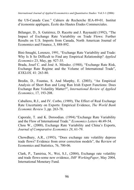 EXCHANGE RATE VOLATILITY AND TRADE: A LITERATURE ...