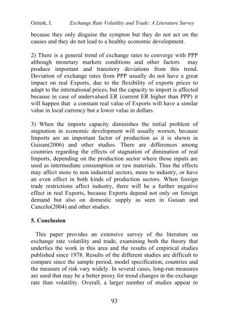 EXCHANGE RATE VOLATILITY AND TRADE: A LITERATURE ...