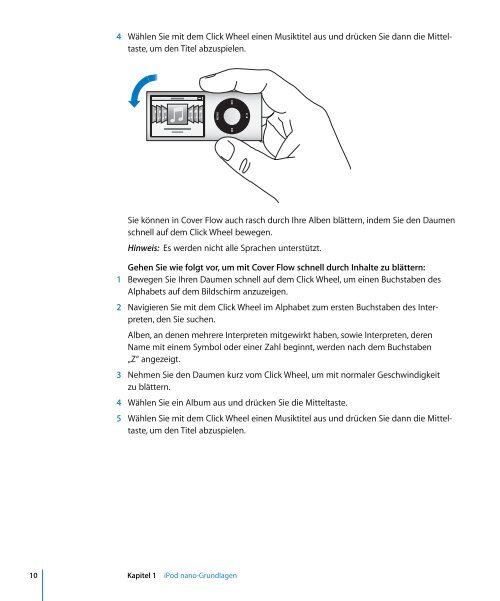 iPod nano Benutzerhandbuch - Support  - Apple