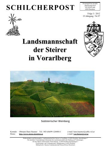 Schilcherpost Ausgabe 3_2012 - Landsmannschaft der Steirer in ...