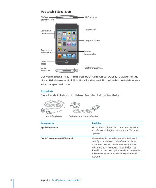 iPod touch Benutzerhandbuch - Support  - Apple