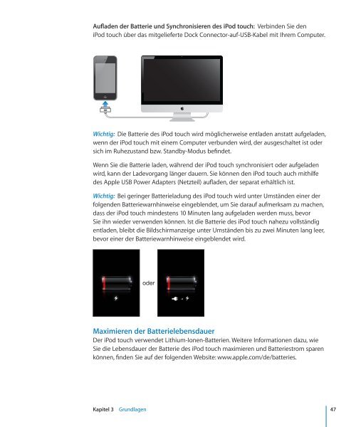 iPod touch Benutzerhandbuch - Support  - Apple