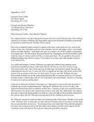 Letter from Clergy Members - Terry Williams Clemency