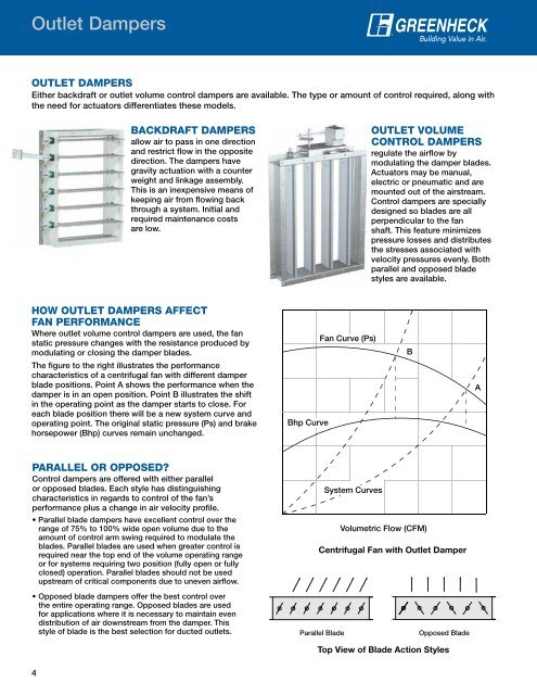 Dampers for Centrifugal Fans - Greenheck