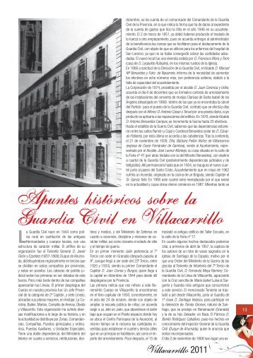 Apuntes histÃ³ricos sobre la Guardia Civil en Villacarrillo, Libro de ...