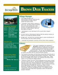 BROWN DEER TRACKER - Village of Brown Deer